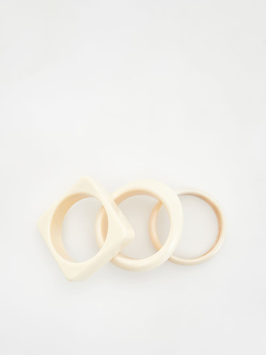 Geometric bracelets set - cream - RESERVED - 2
