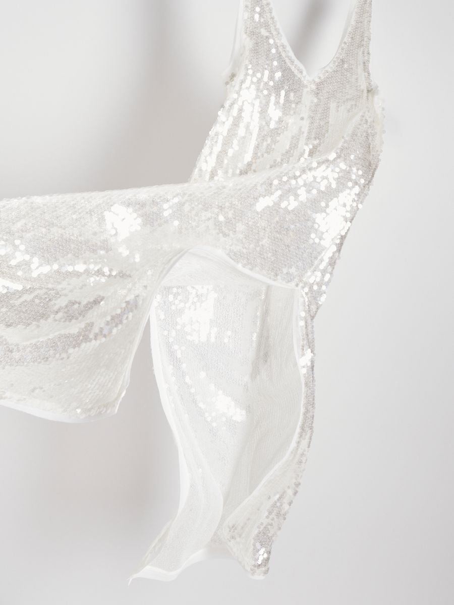 Sequin beach cover up - cream - RESERVED - 7