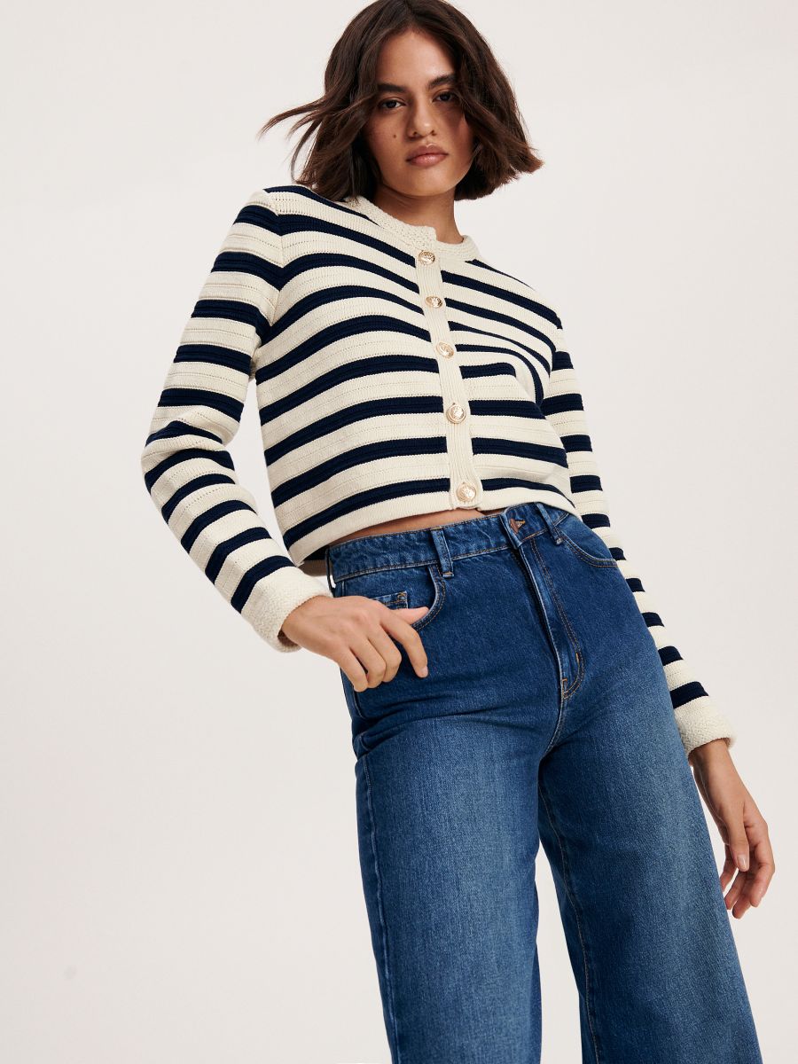 Cropped cardigan - multicolor - RESERVED - 2