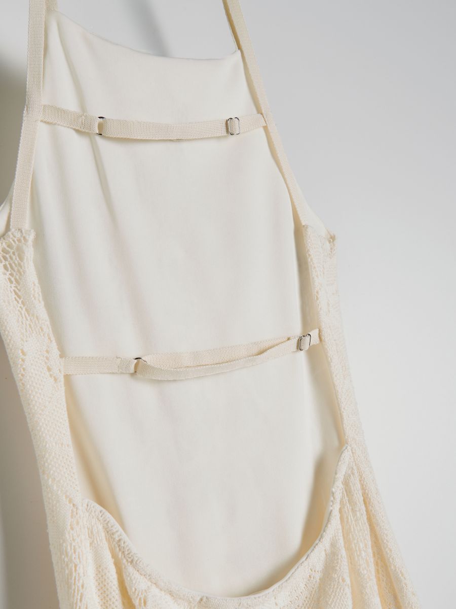 Spitzenkleid in Maxilänge - beige - RESERVED - 5