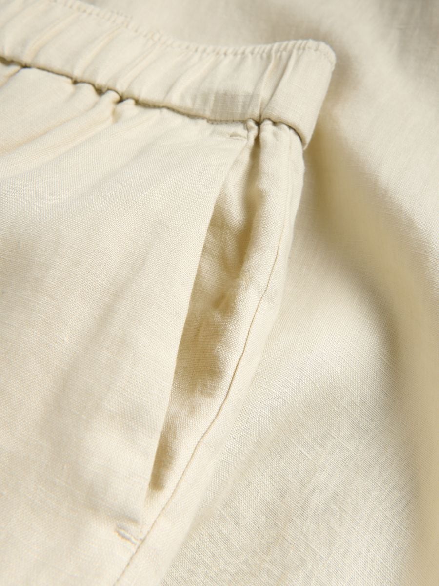 Wide-leg linen trousers - beige - RESERVED - 7