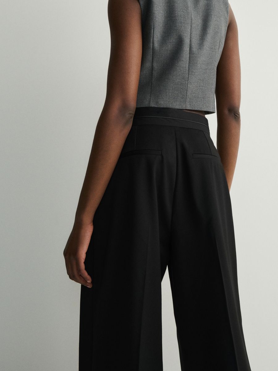 Trousers with decorative insert - black - RESERVED - 2