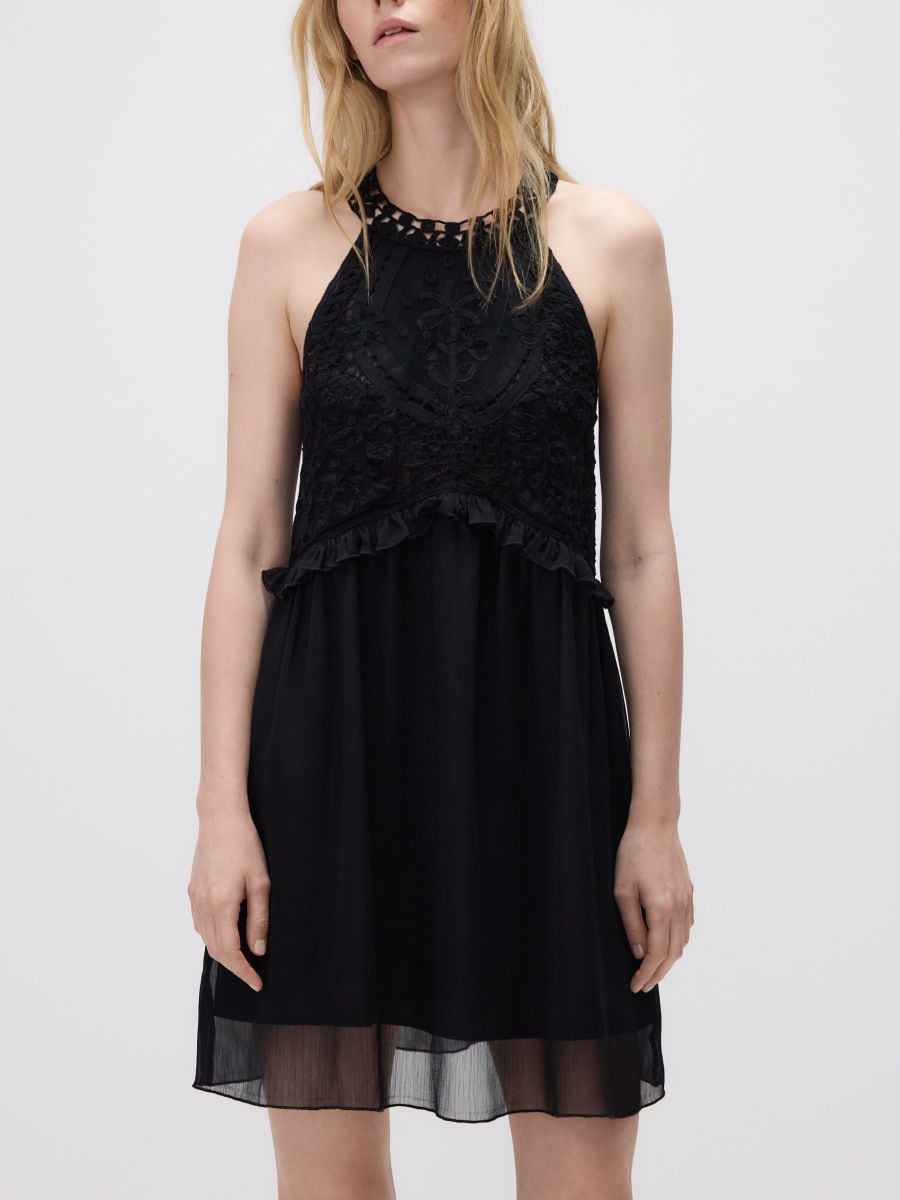 Mini-robe à finitions - Noir - RESERVED