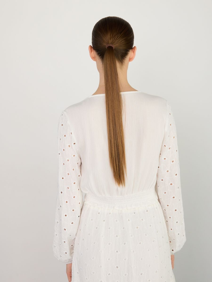 Blouse with decorative tie detail - white - RESERVED - 5