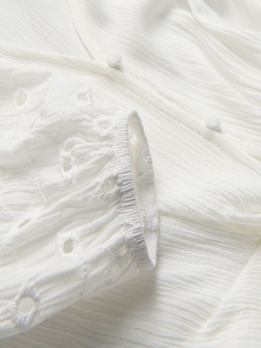 Blouse with decorative tie detail - white - RESERVED - 7