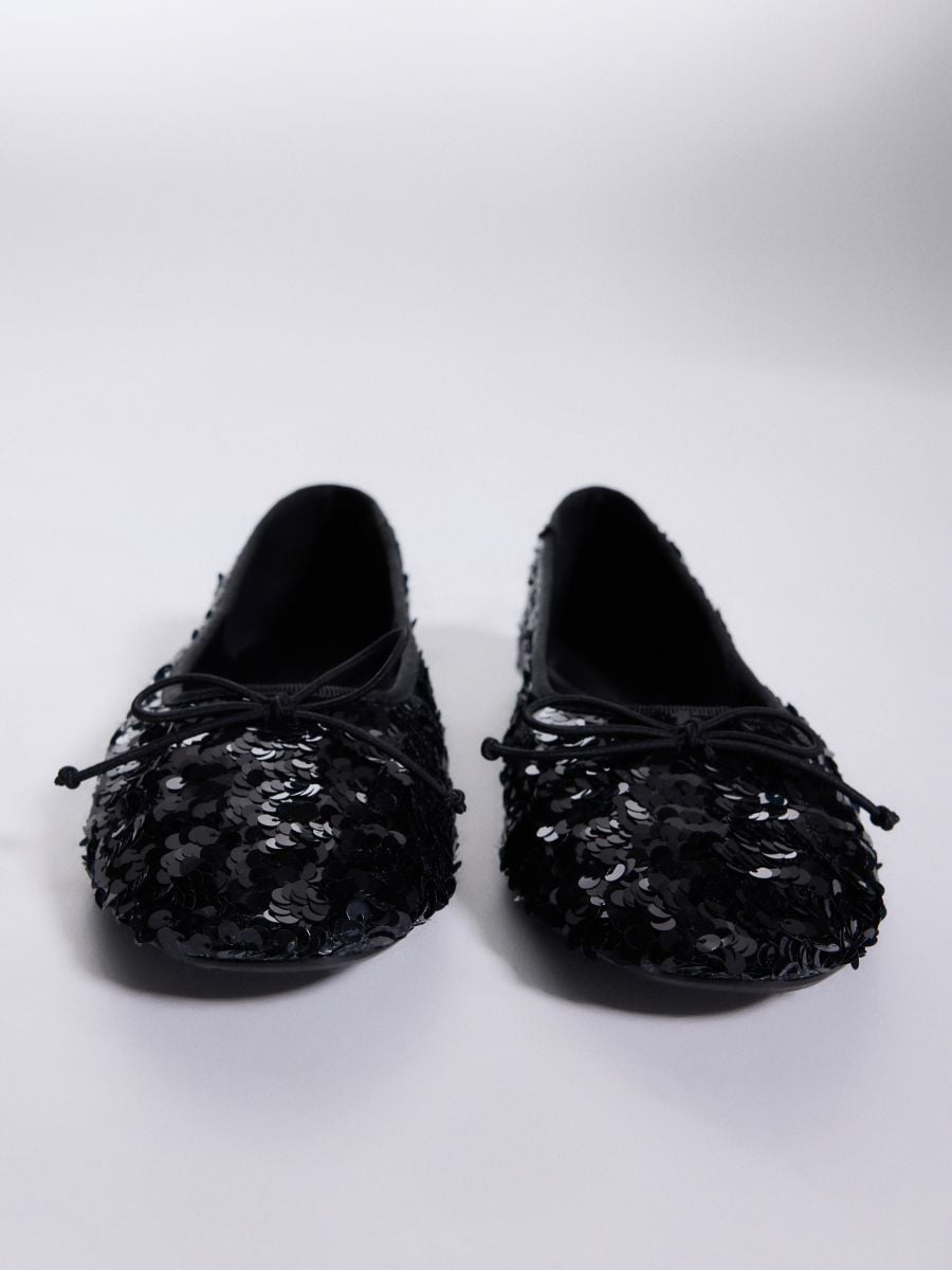 Sequin ballerinas - black - RESERVED - 7