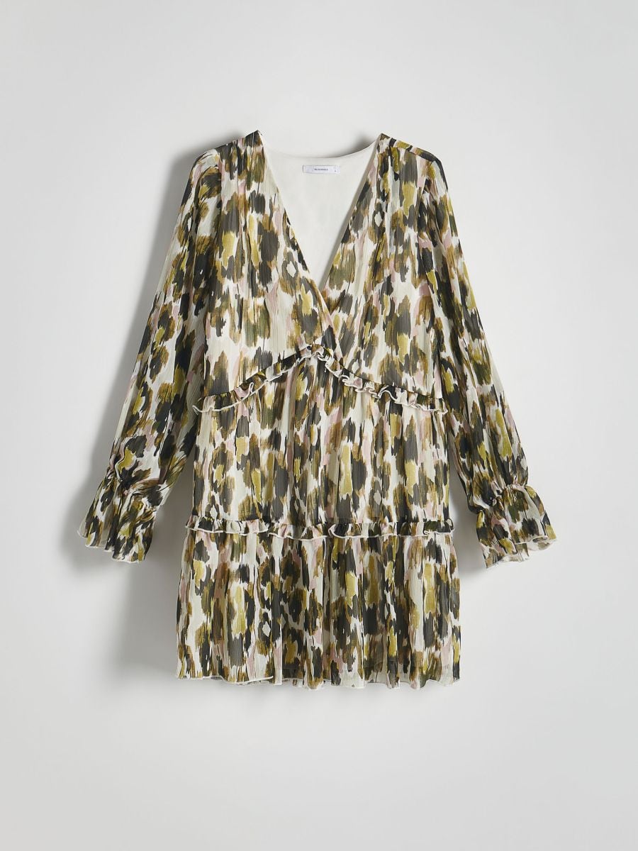 Wzorzysta sukienka oversize - wielobarwny - RESERVED - 4