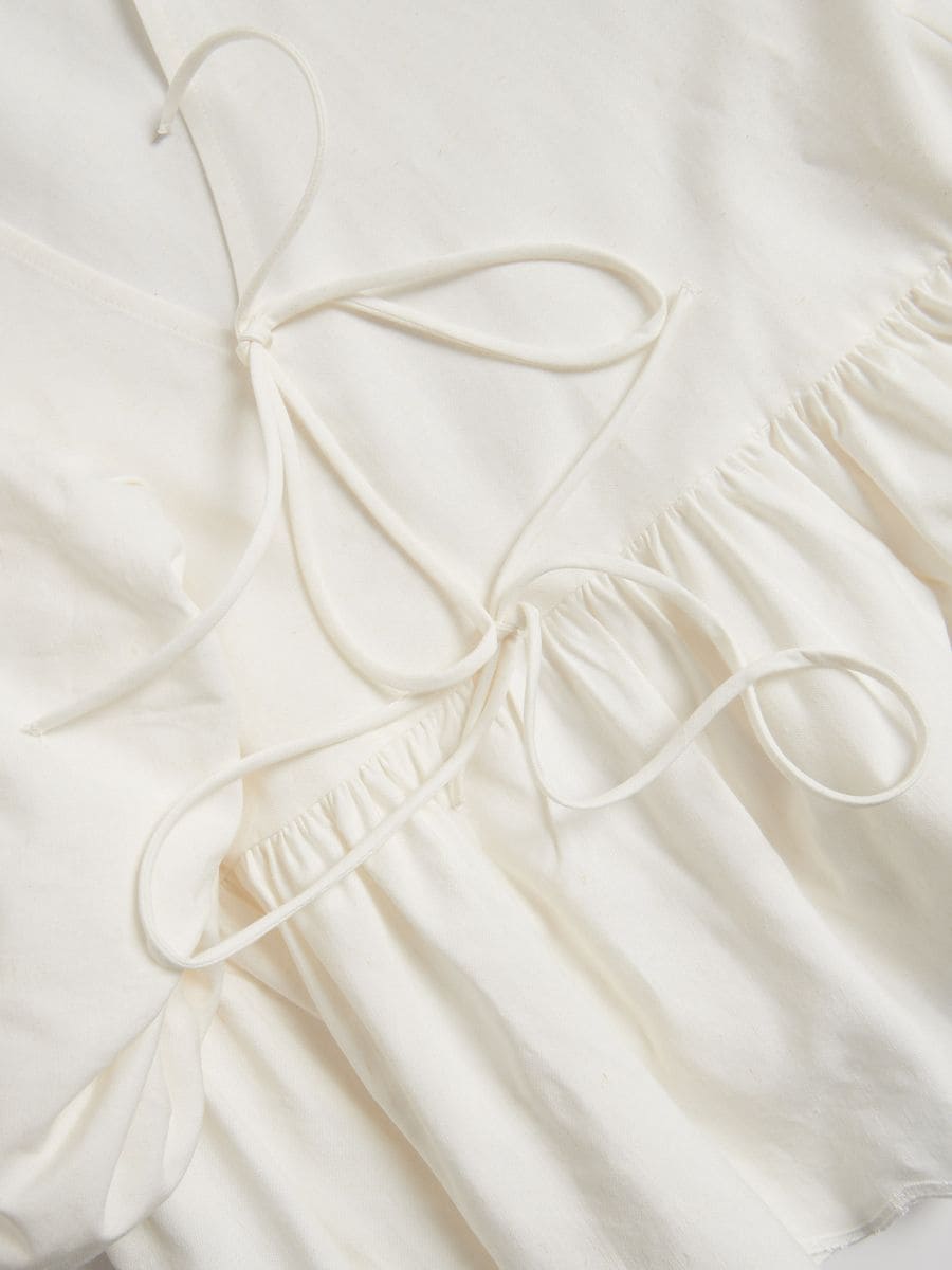 Linen blend blouse - white - RESERVED - 6