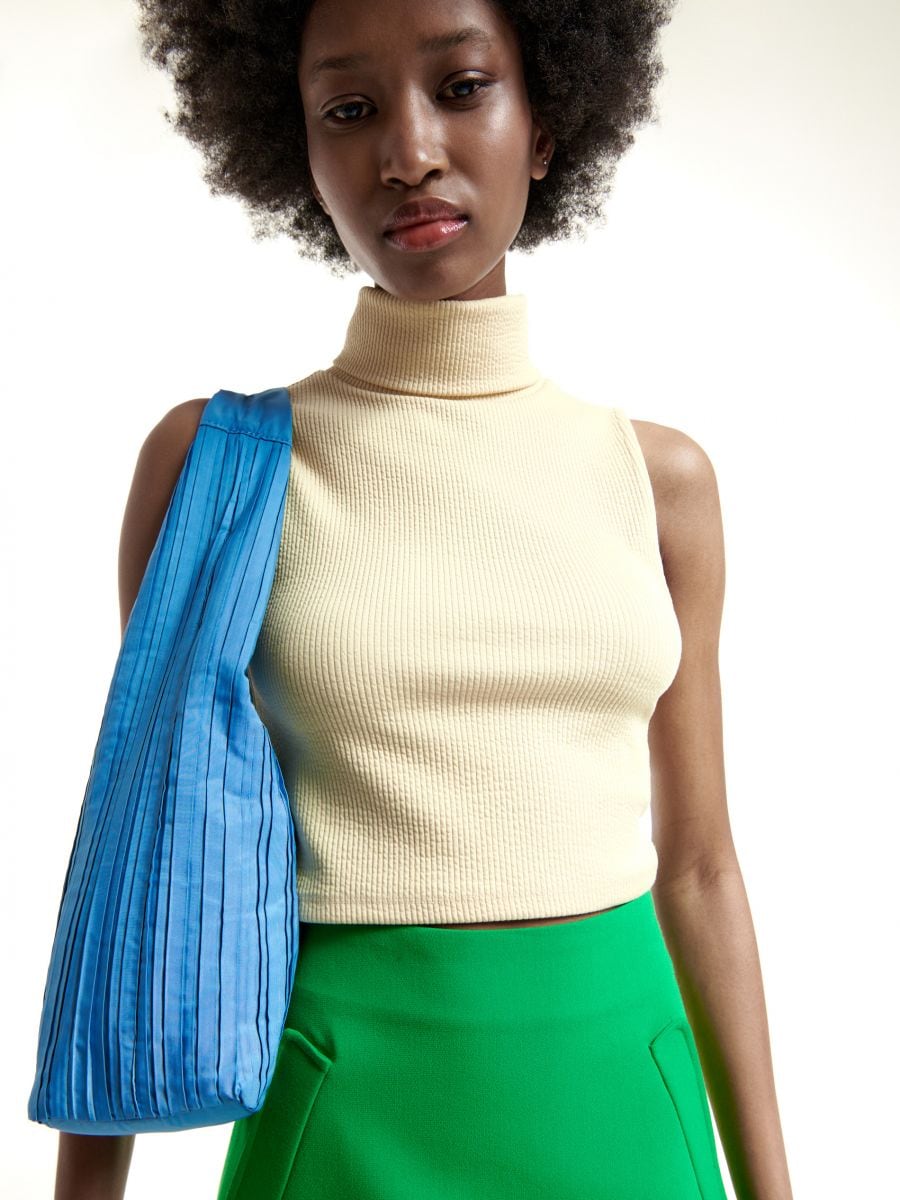Regular fit turtleneck top - light yellow - RESERVED - 2