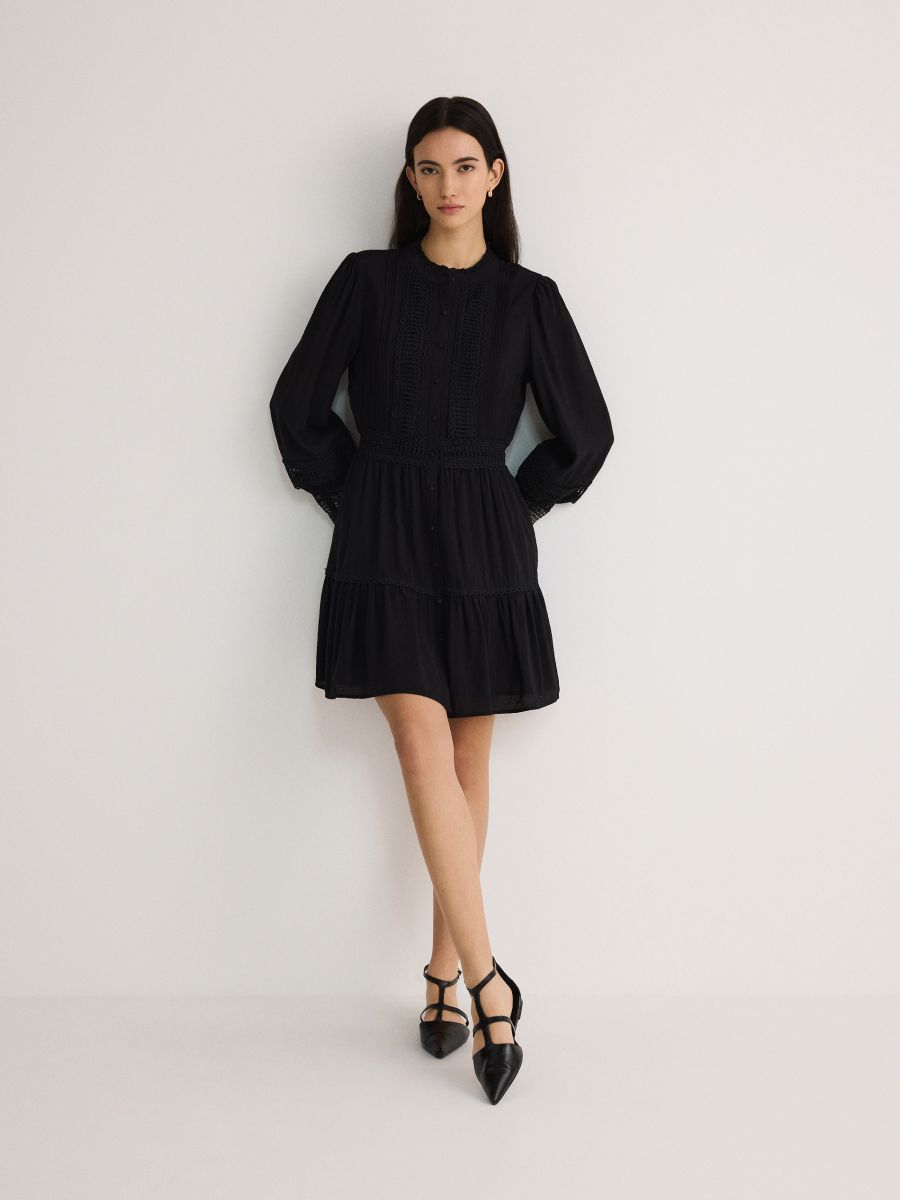 Vestito ricamato - nero - RESERVED - 3