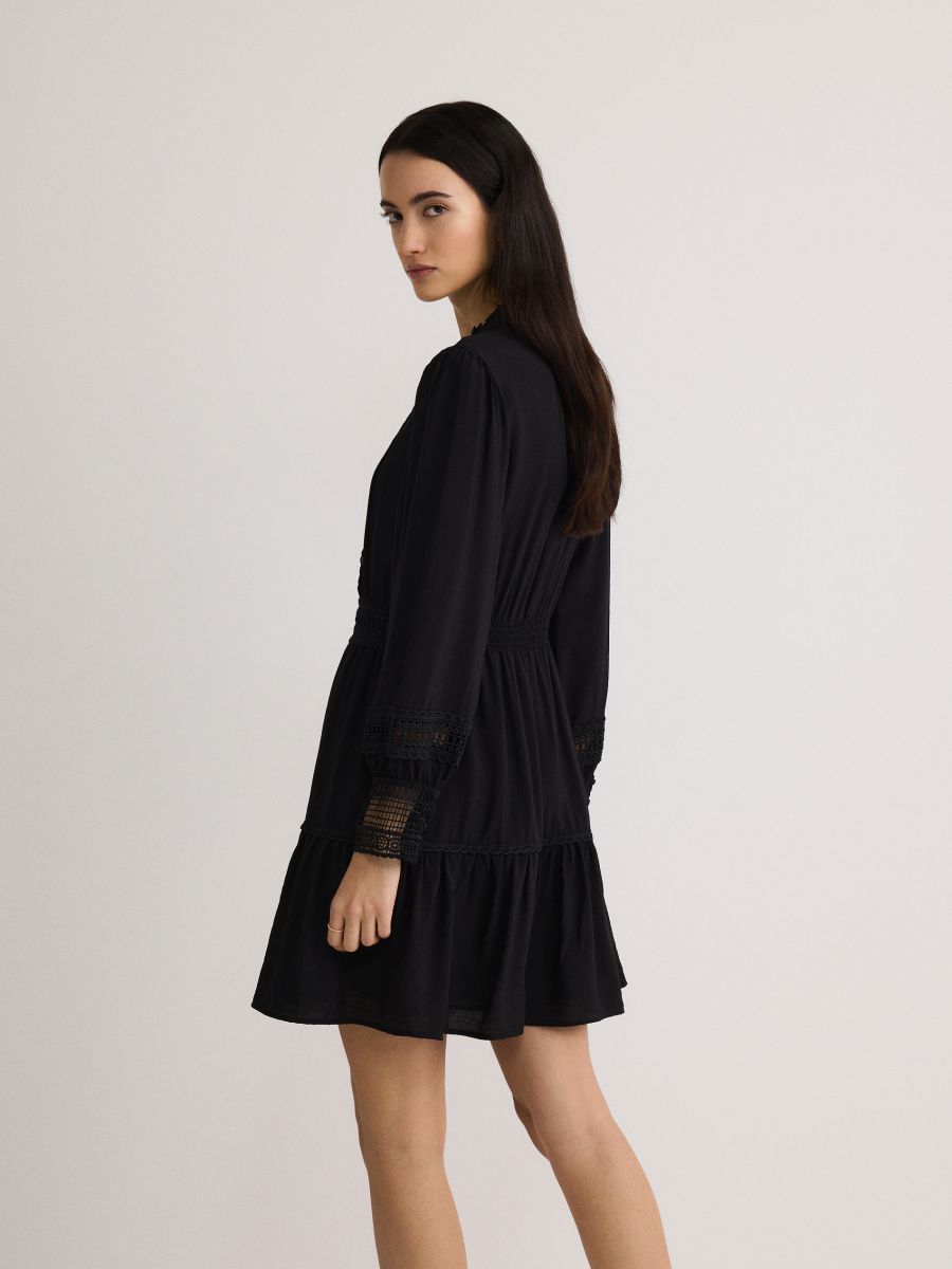 Vestito ricamato - nero - RESERVED - 4
