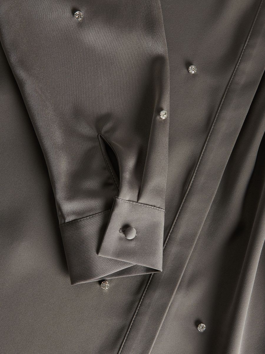 Plain shirt with appliqué - dark grey - RESERVED - 6