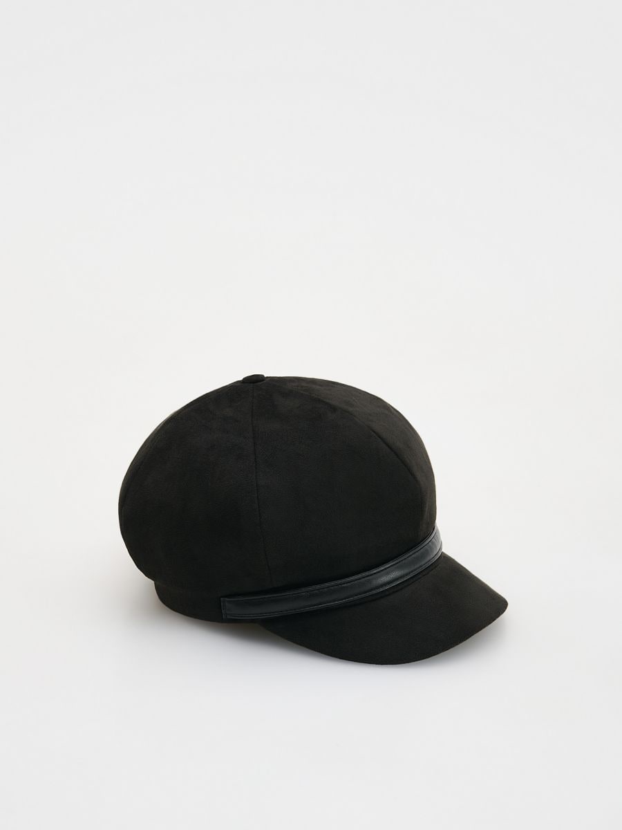Faux suede flat cap - black - RESERVED - 4