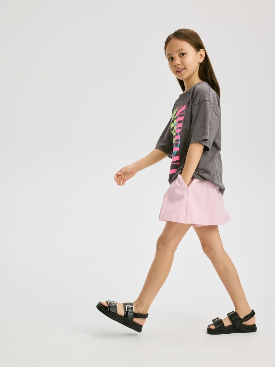 Pleated viscose shorts - pink - RESERVED - 4