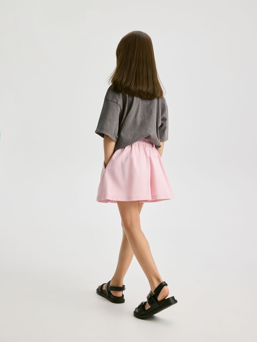 Pleated viscose shorts - pink - RESERVED - 2