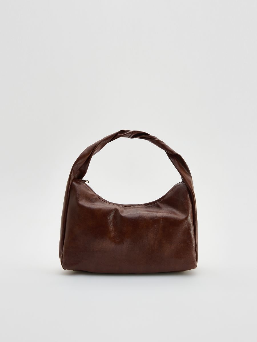 Faux leather bag - golden brown - RESERVED