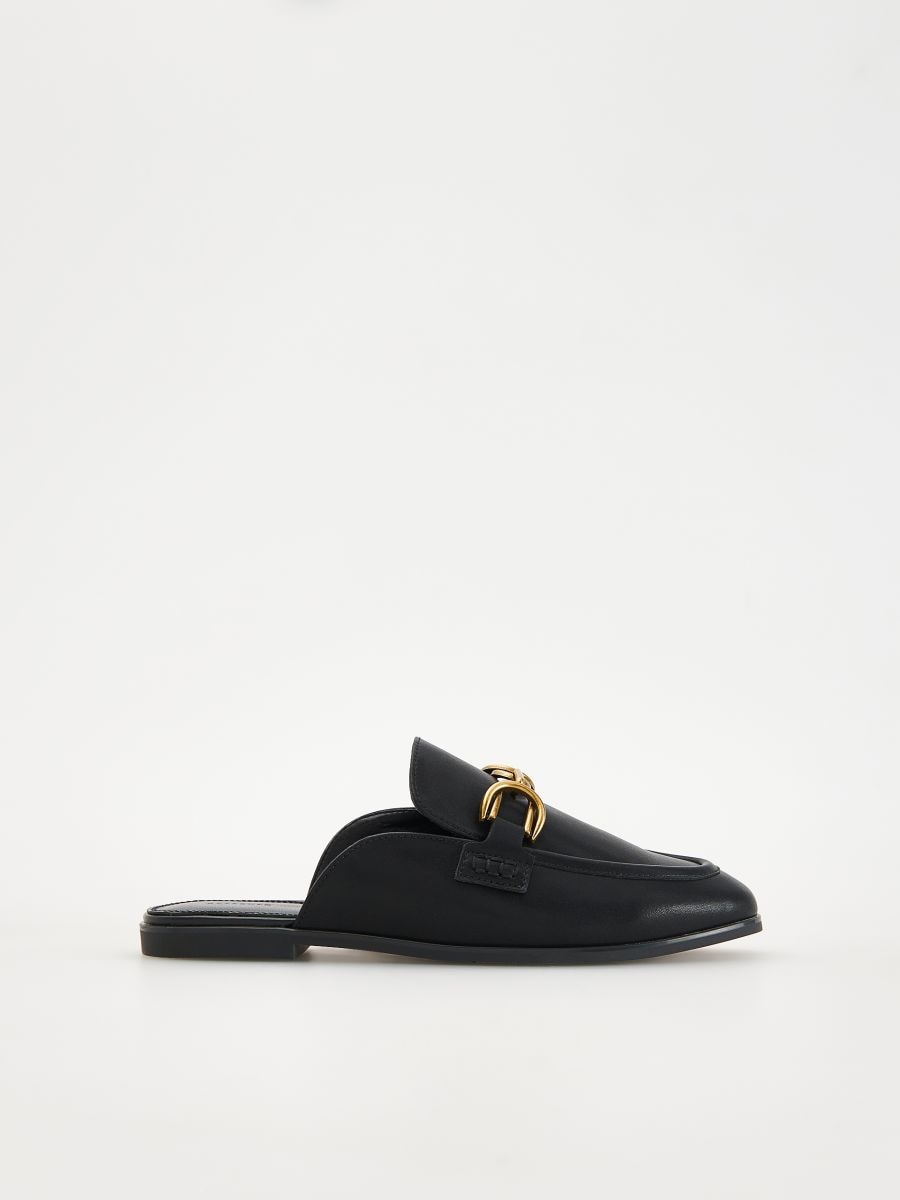 Leren instapslippers - zwart - RESERVED