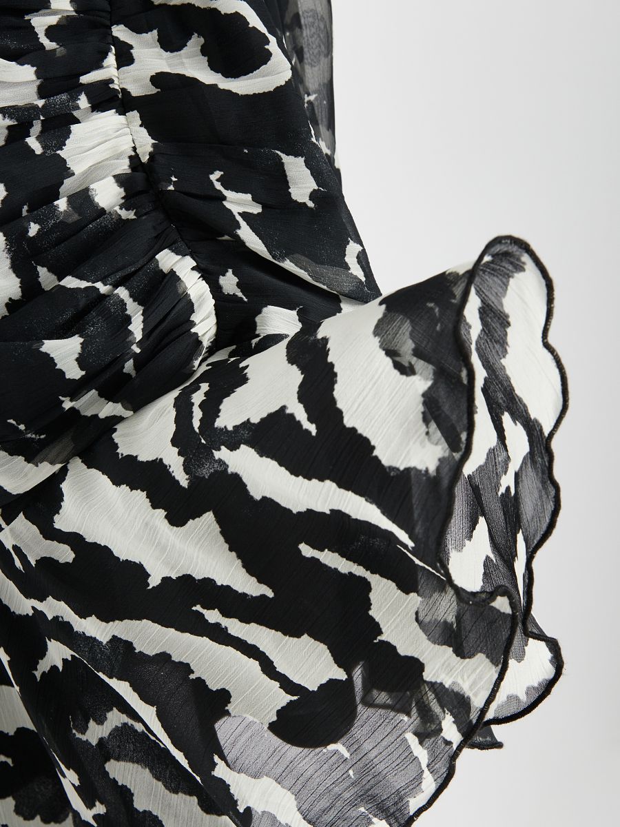 Asymmetric dress with draping - black - RESERVED - 6