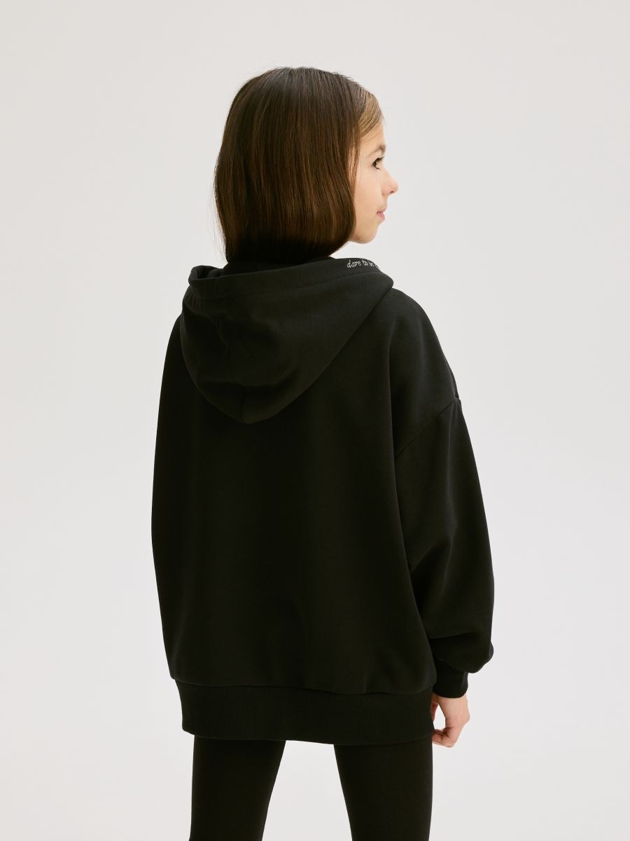 Sweatshirt with embroidery detailing - black - RESERVED - 4