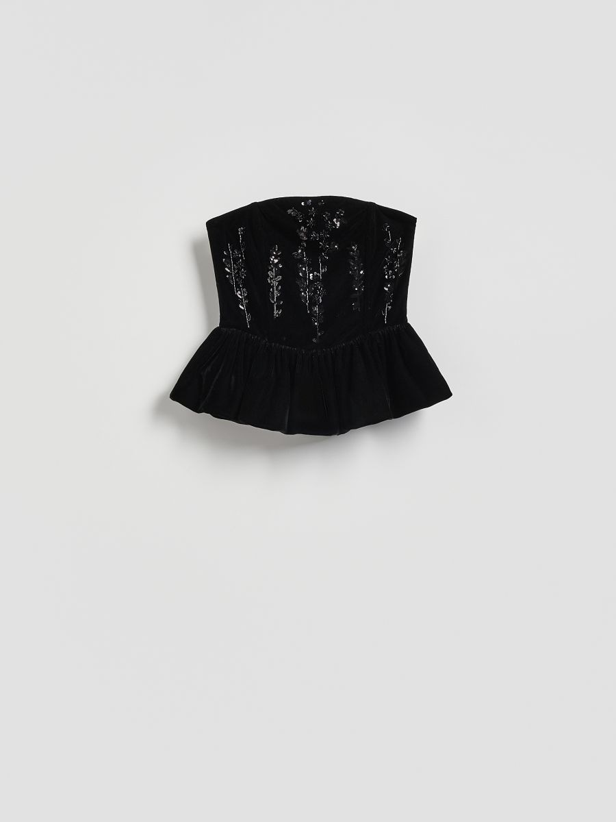 Sequin top - black - RESERVED
