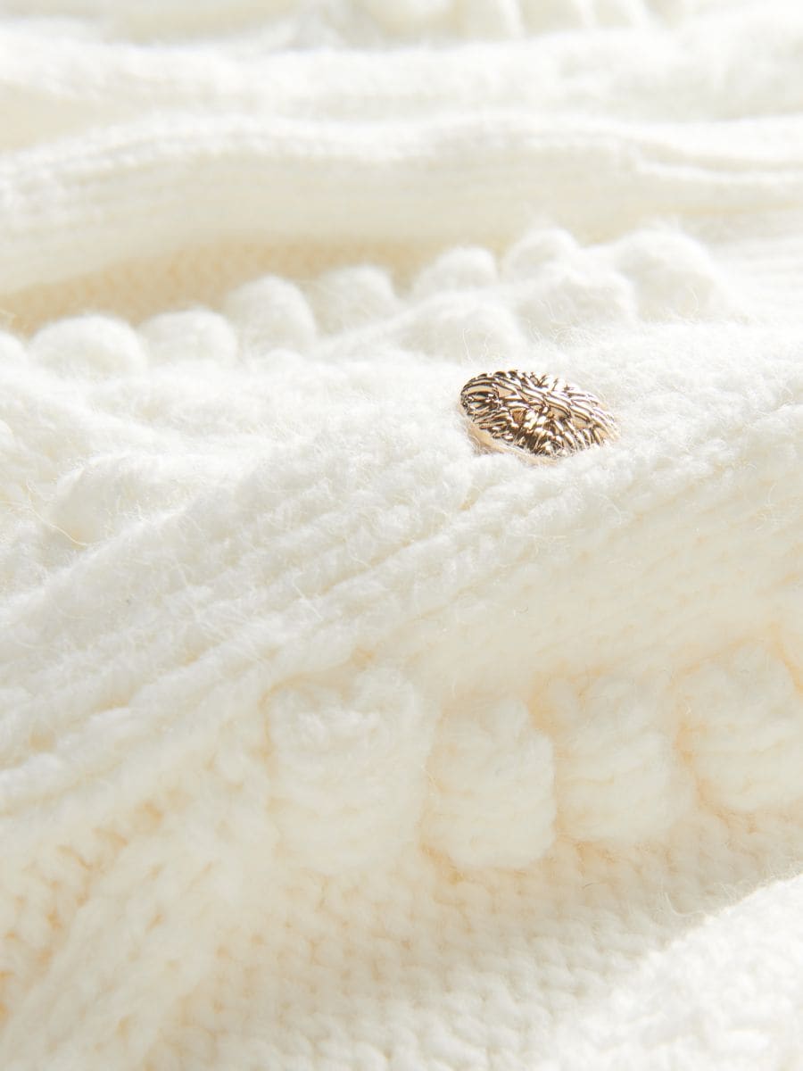 Decorative knit cardigan - cream - RESERVED - 4