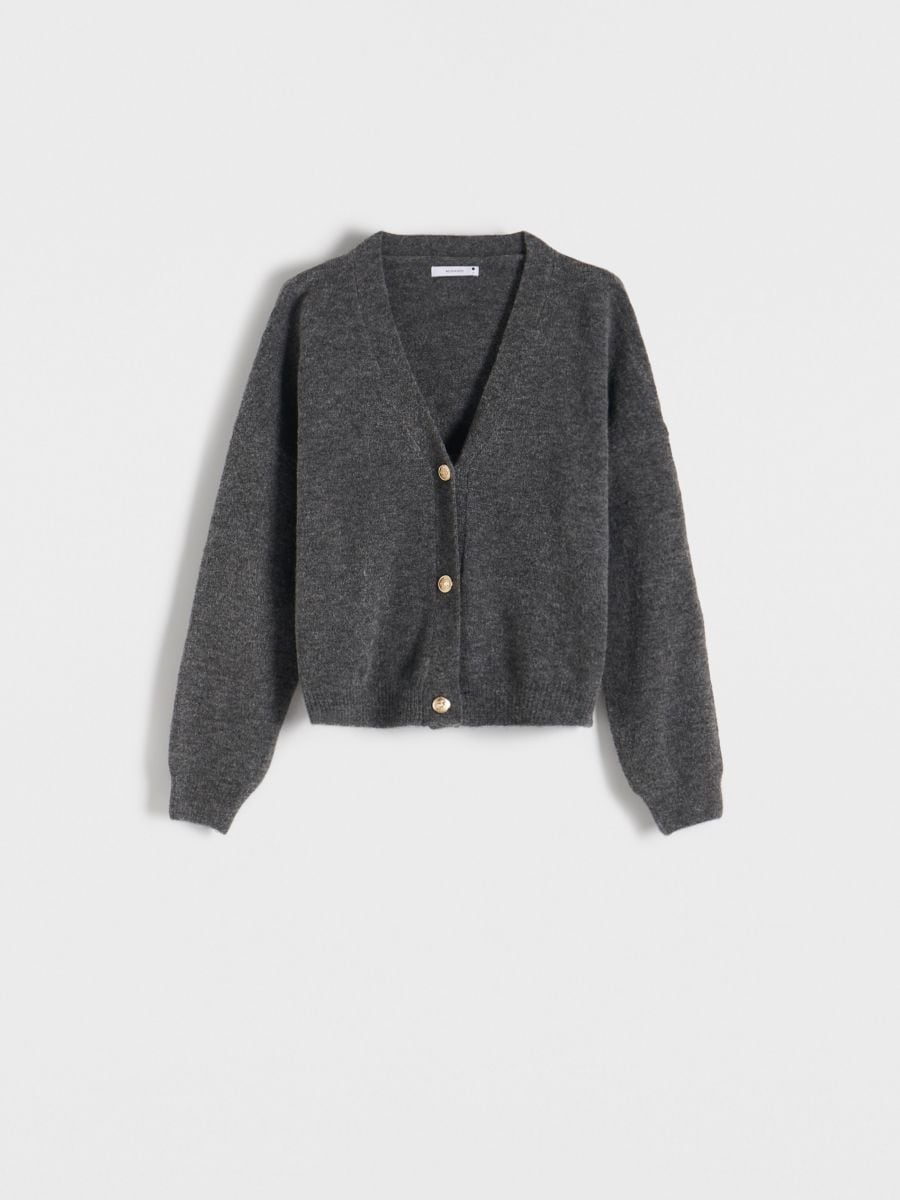 Cardigan with decorative buttons - dark grey - RESERVED - 3