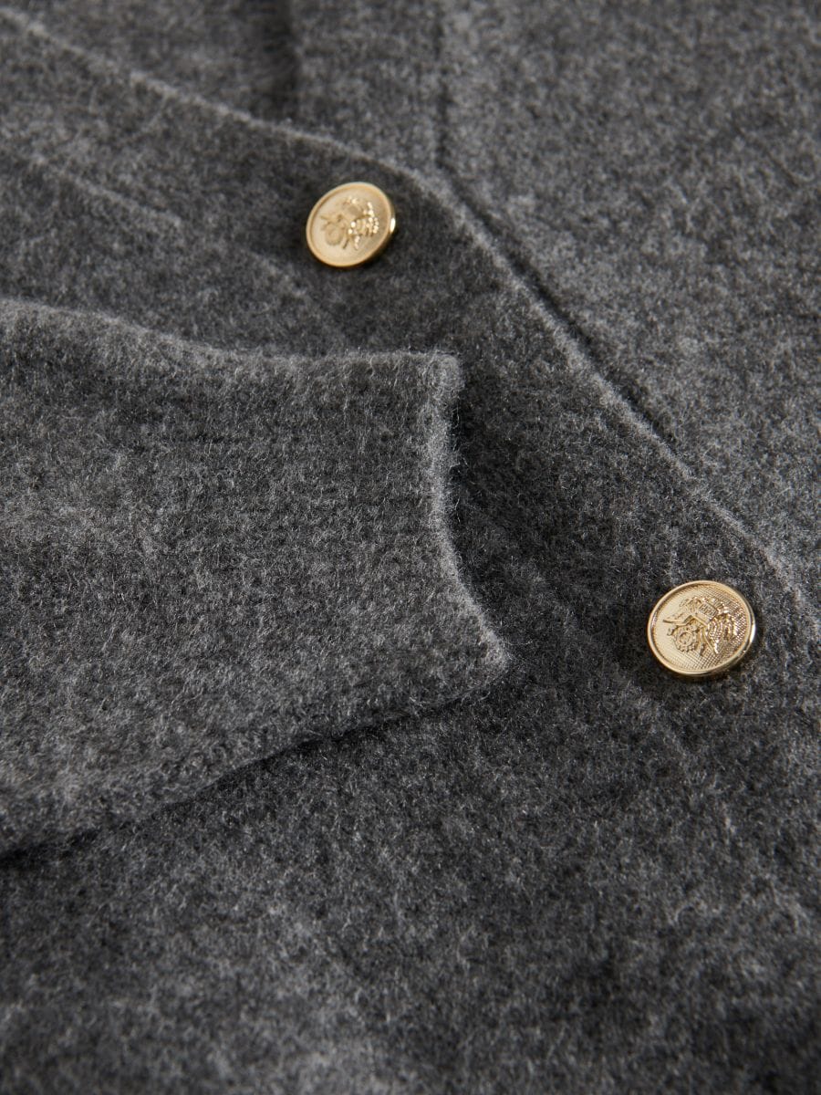 Cardigan with decorative buttons - dark grey - RESERVED - 4