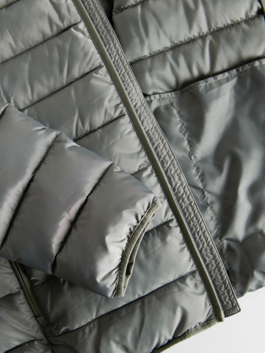 Quilted jacket with stand up collar - light green - RESERVED - 6