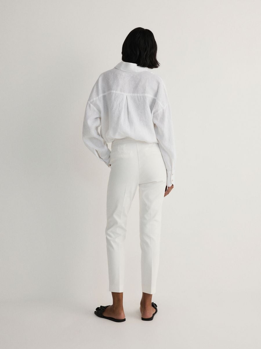 Cigarette trousers with pressed crease - white - RESERVED - 6