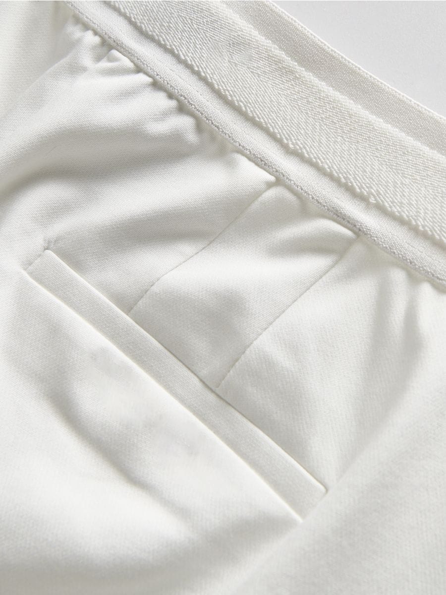 Cigarette trousers with pressed crease - white - RESERVED - 2