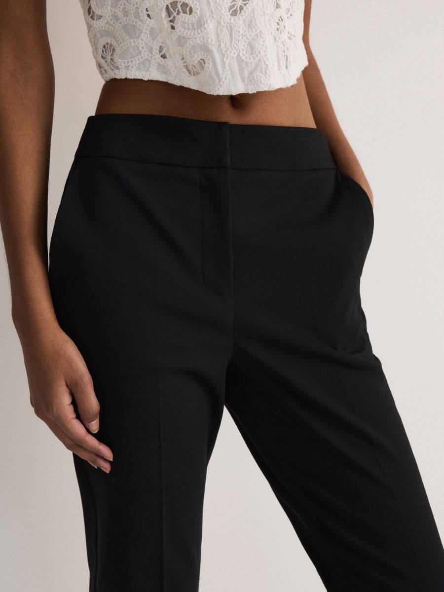 Cigarette trousers with pressed crease - black - RESERVED - 2