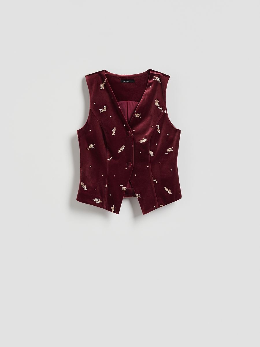 LADIES` VEST - burgundy - RESERVED