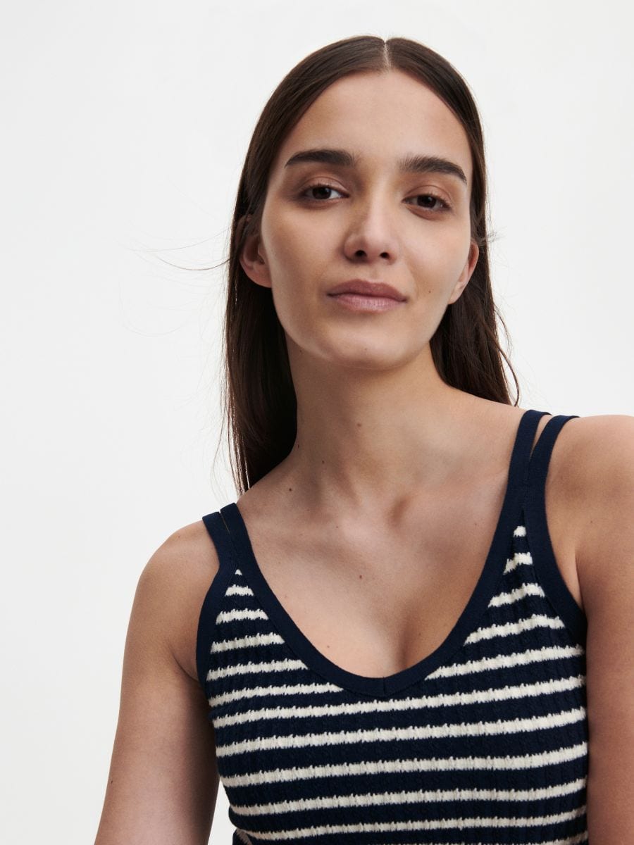 Stripe top - navy - RESERVED - 3