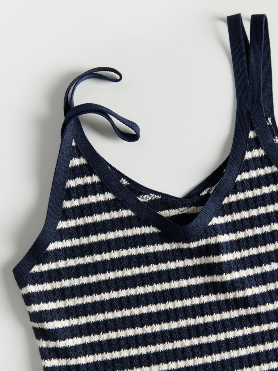 Stripe top - navy - RESERVED - 6