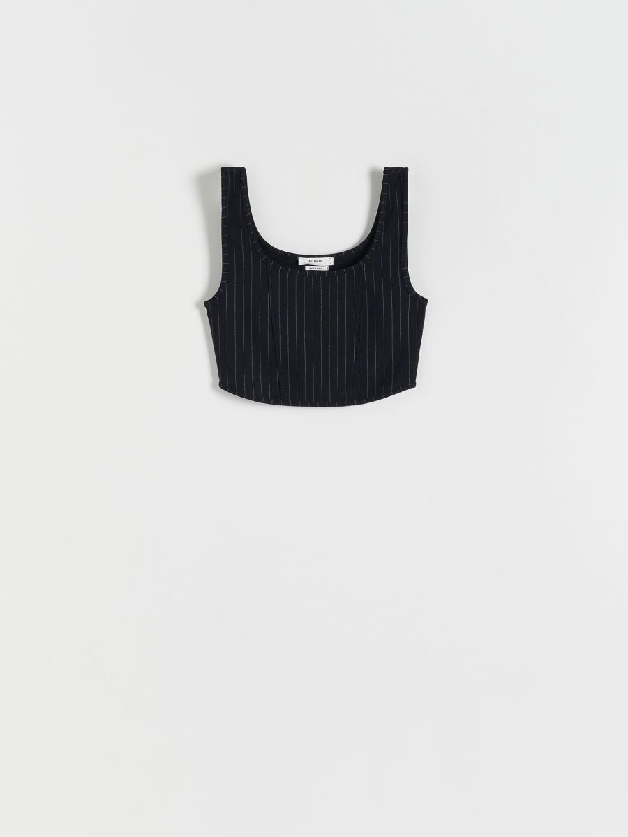 Stripe top - steel blue - RESERVED - 5
