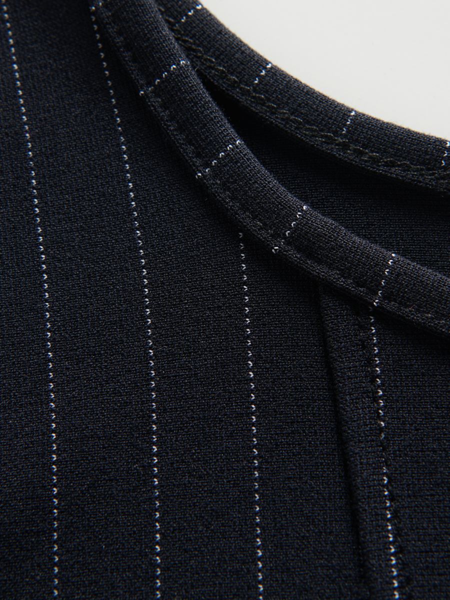 Stripe top - steel blue - RESERVED - 6
