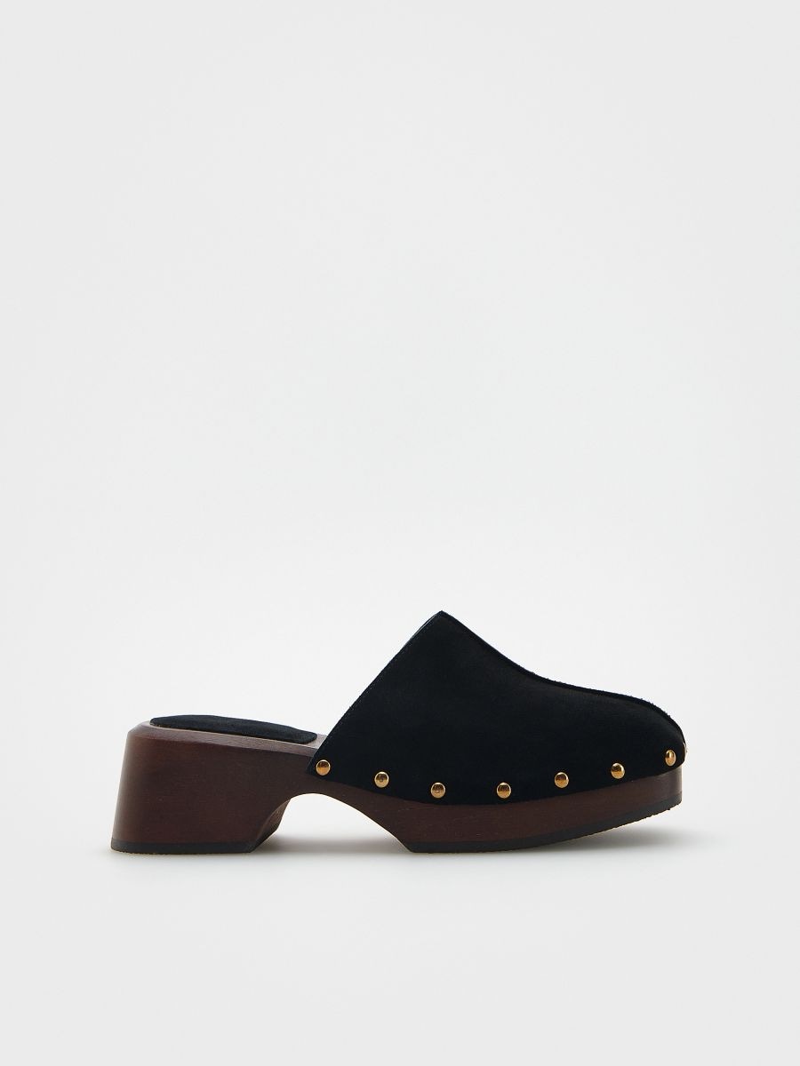Suede mule shoes - black - RESERVED