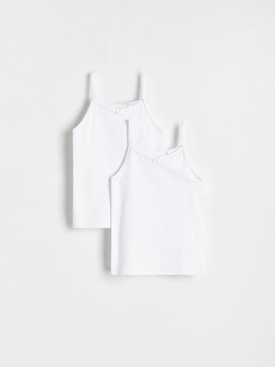 2 apatinių marškinėlių su medvilne pakuotė - balta - RESERVED