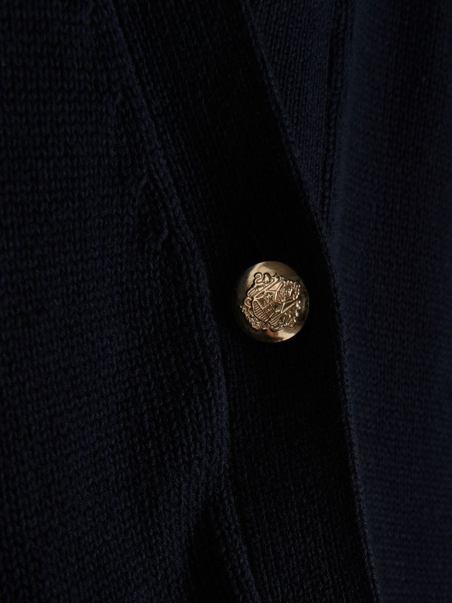 Cardigan with decorative buttons - navy - RESERVED - 7