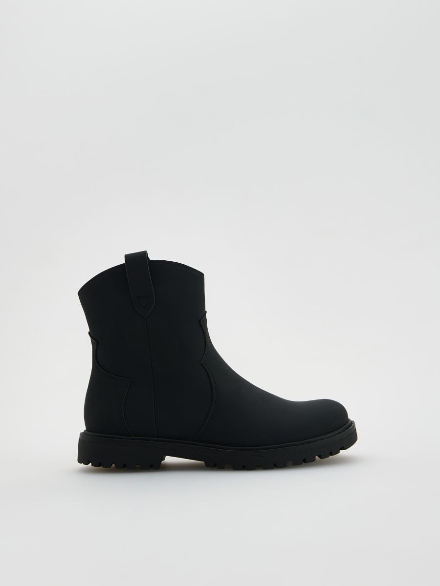Faux leather ankle boots - black - RESERVED