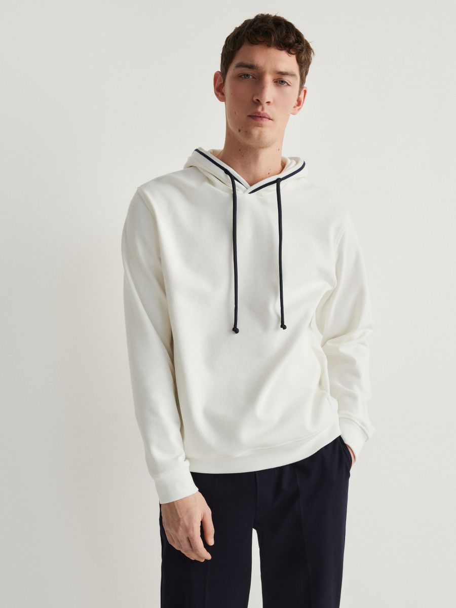 Sporta džemperis ar kontrastējošu apdari - krēmkrāsa - RESERVED