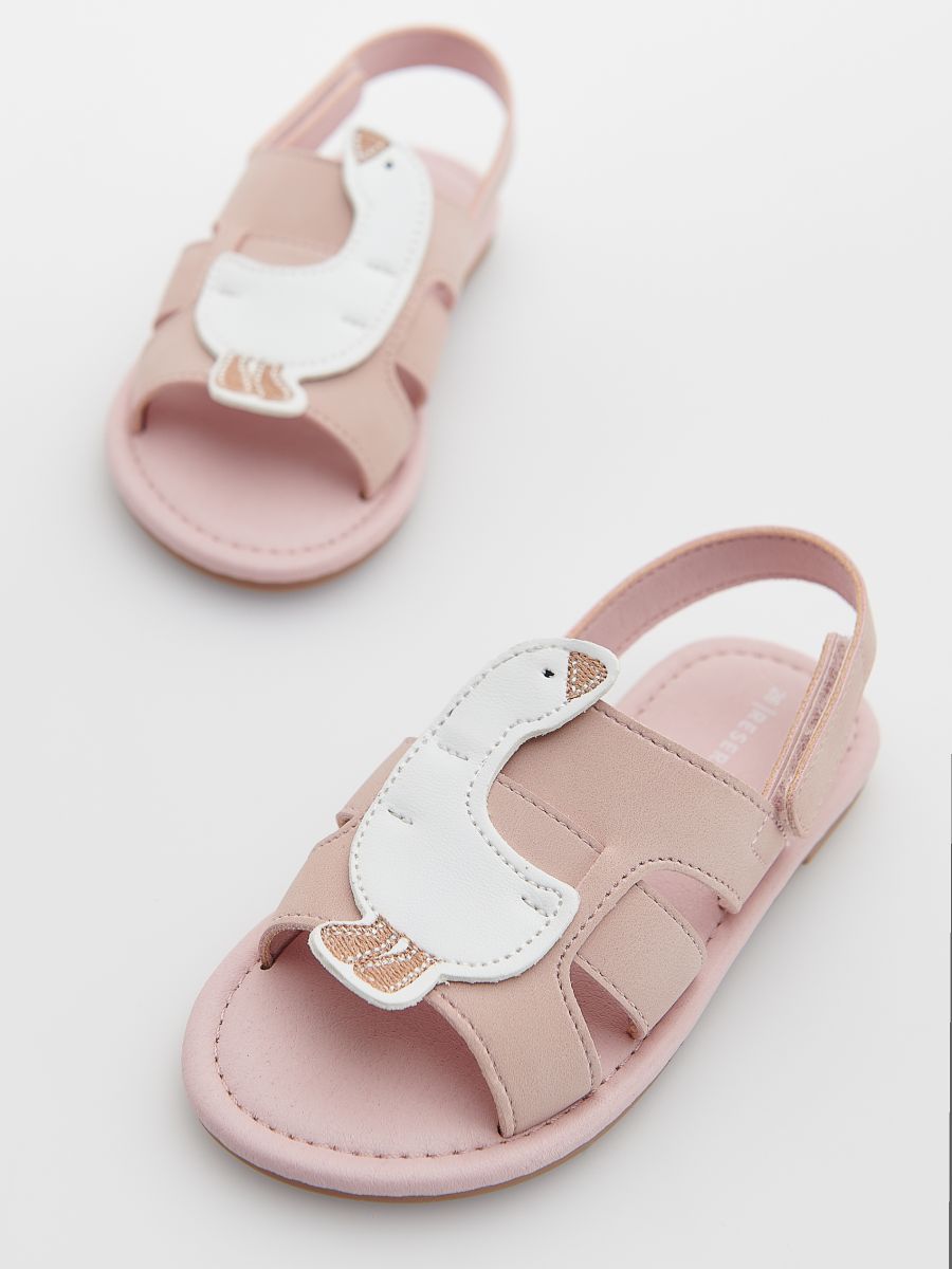 Applique embellished sandals - rosa pastel - RESERVED