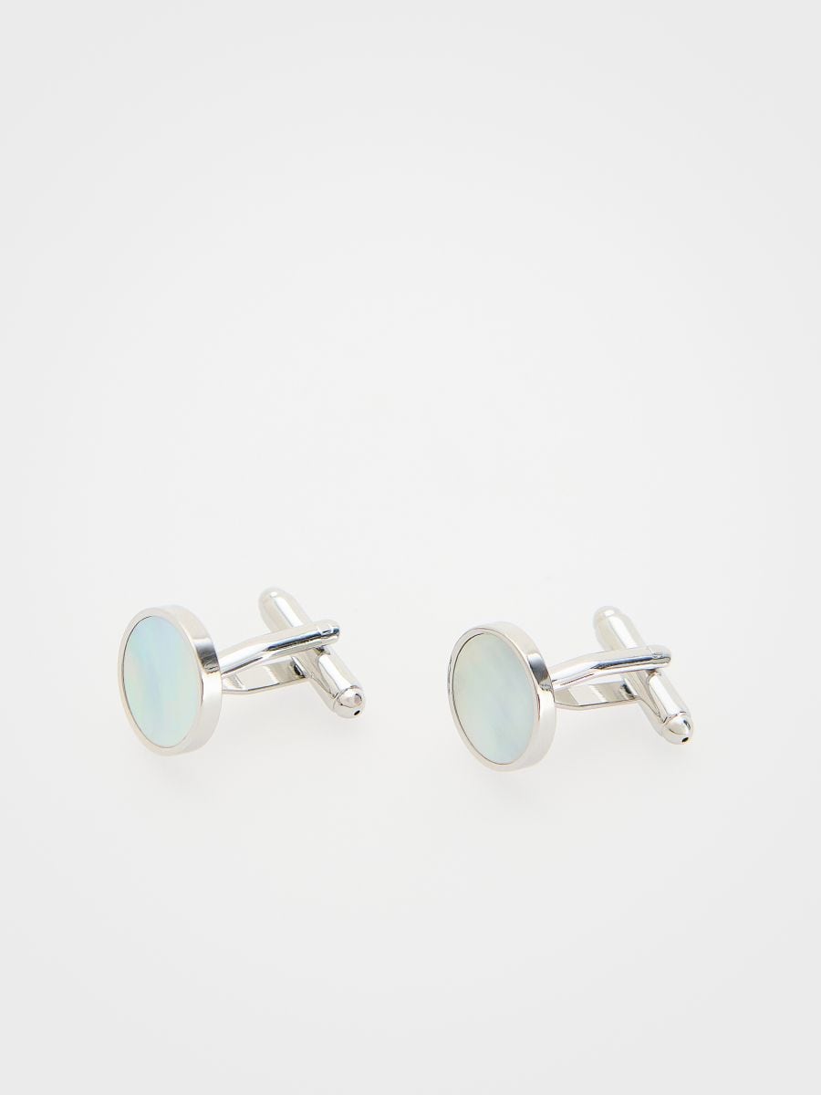 Round cufflinks - silver - RESERVED