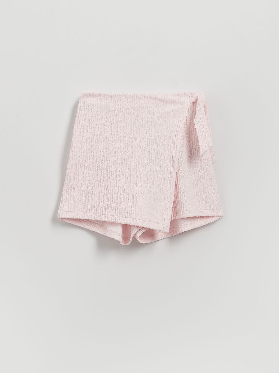 Shorts with wrap front - pastel pink - RESERVED - 4