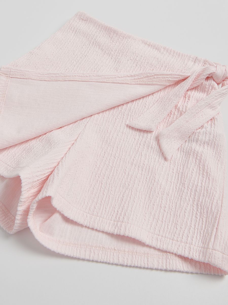 Shorts with wrap front - pastel pink - RESERVED - 5