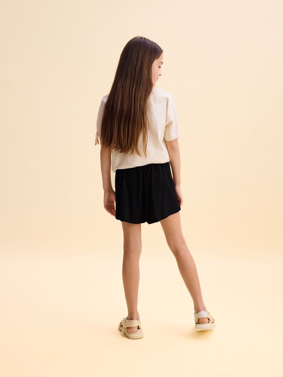 Shorts with wrap front - black - RESERVED - 2