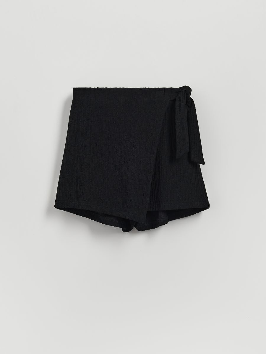 Shorts with wrap front - black - RESERVED - 3