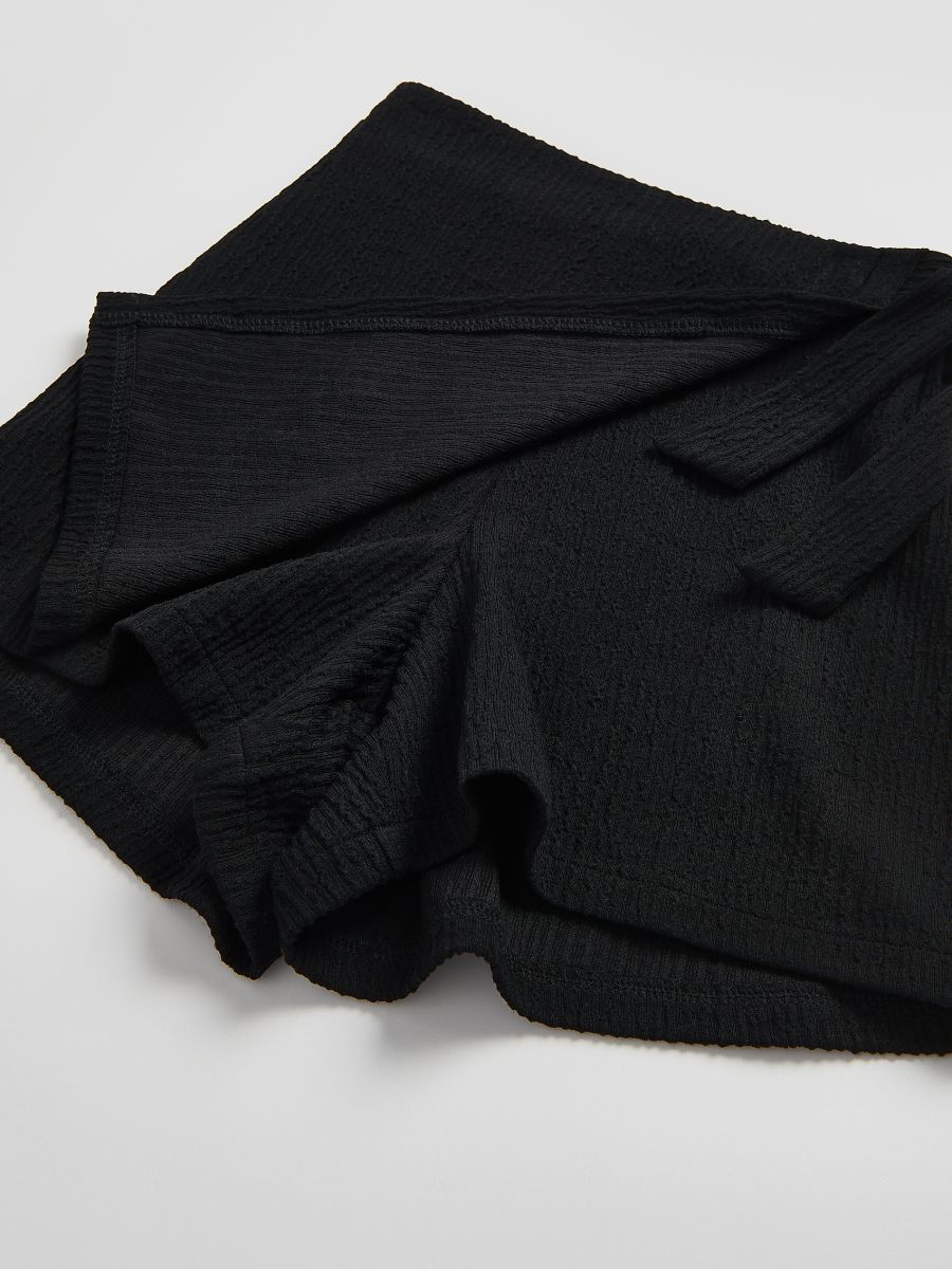 Shorts with wrap front - black - RESERVED - 4