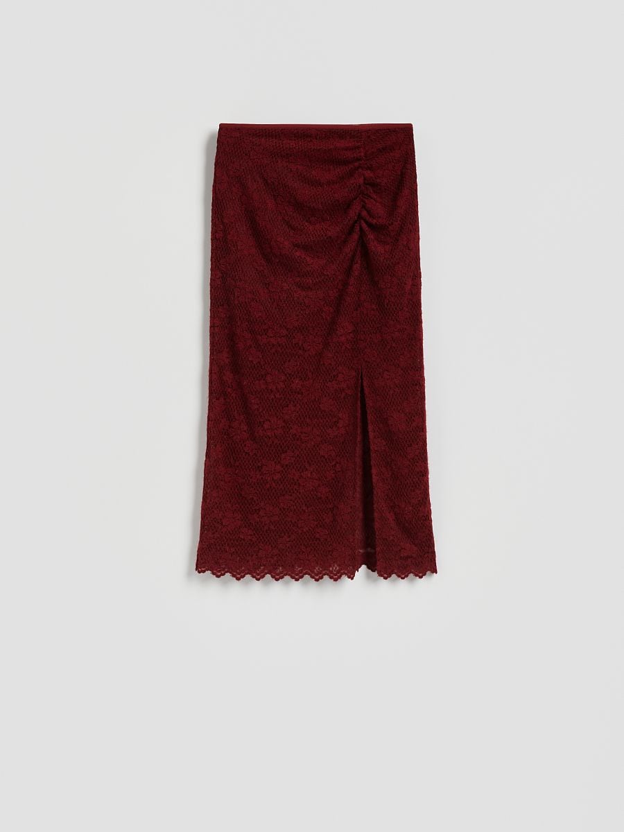 Spitzenrock in Midilänge - Bordeauxrot - RESERVED