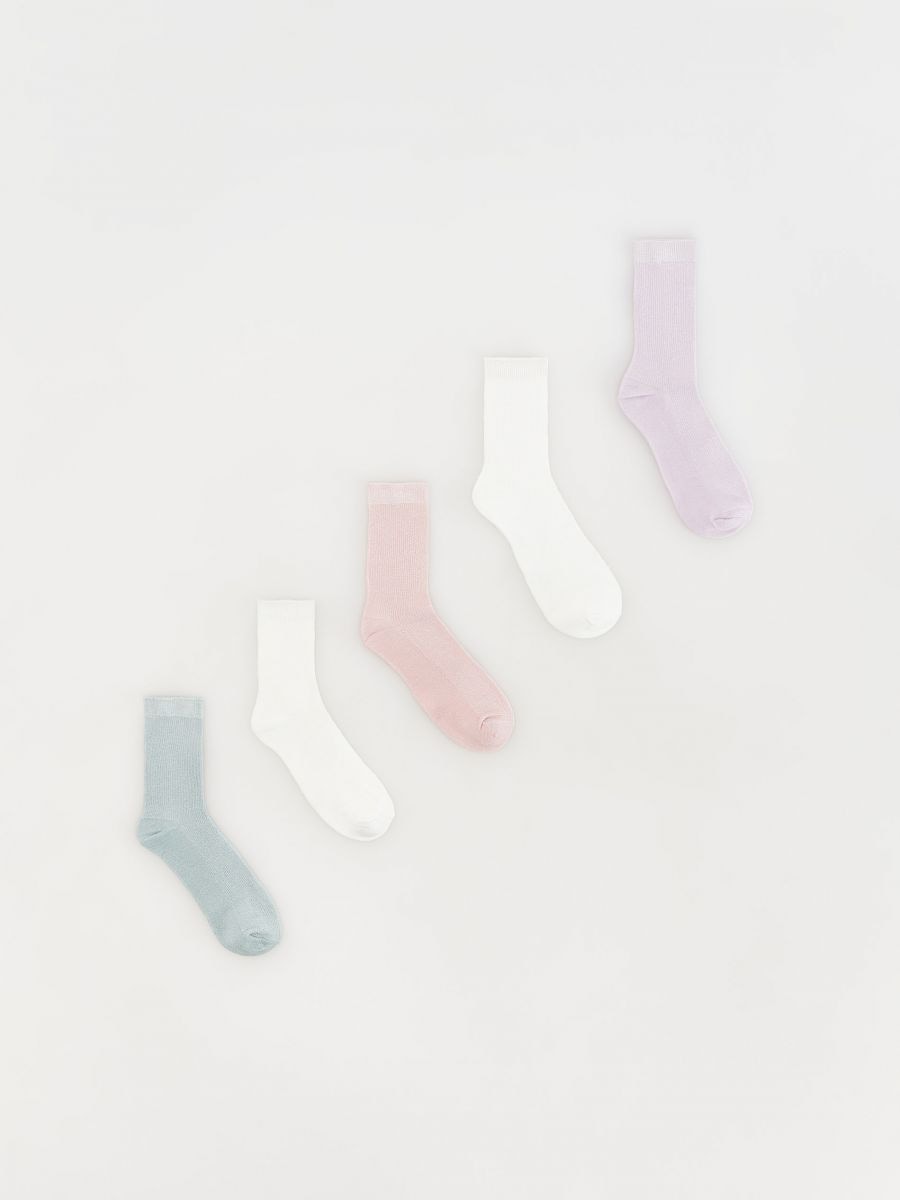 Set de 5 perechi de șosete cu conținut ridicat de bumbac - multicolor - RESERVED